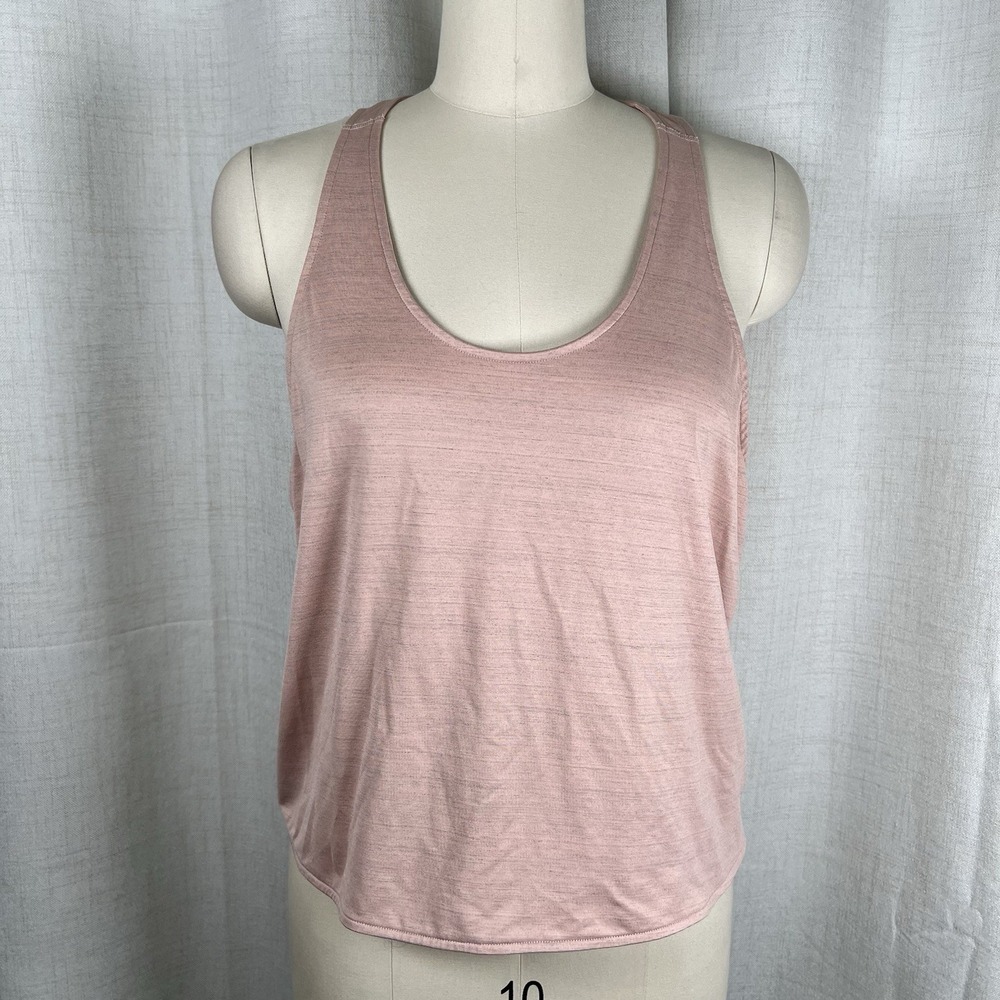 PrAna Tank Top Florette Crossover Open Back Lightweight Champagne Pink Small